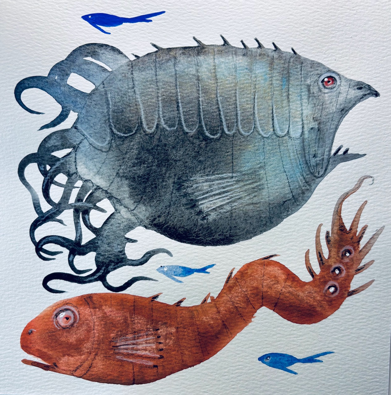 Painting in Gouache and Colored Pencil.