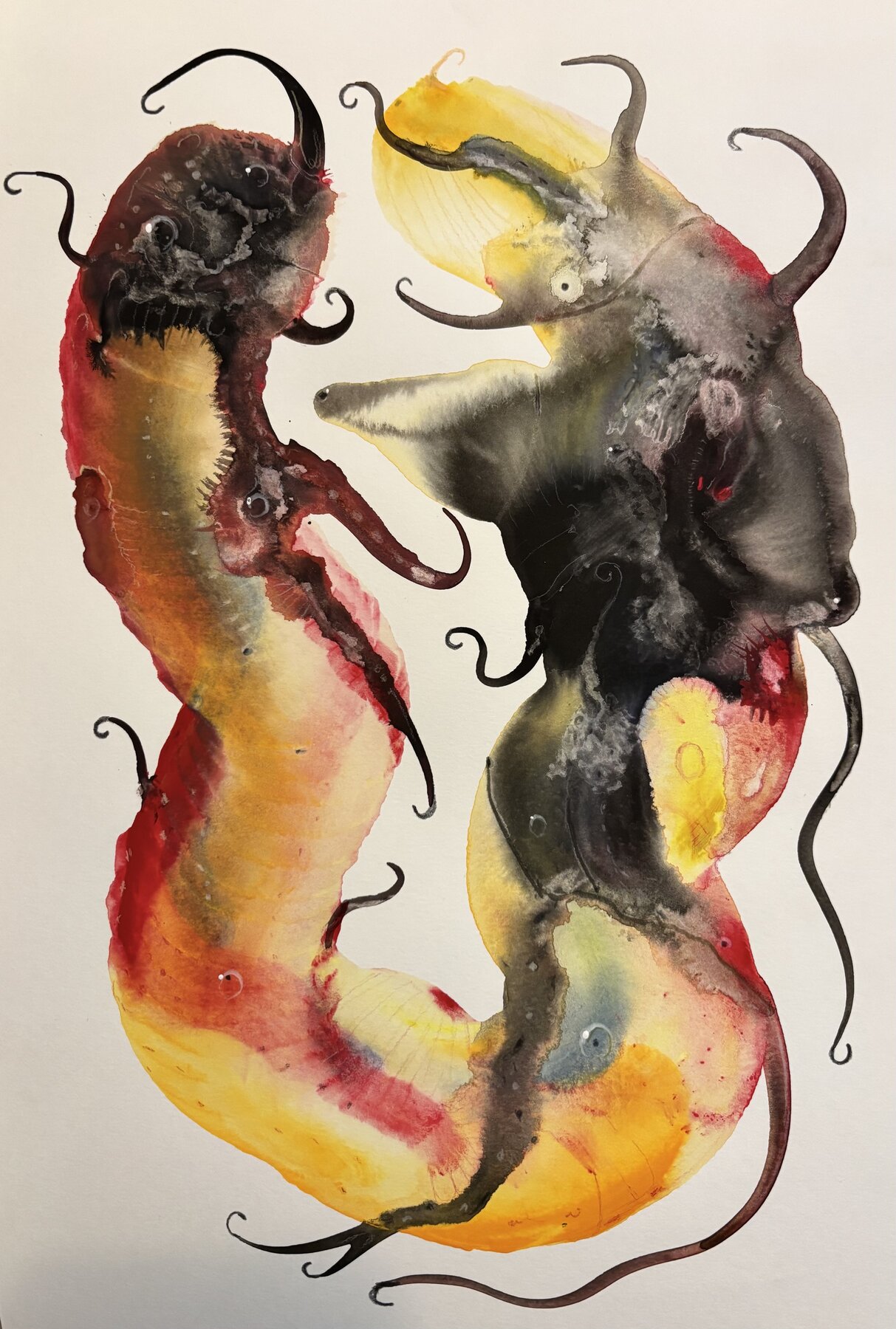 Abstract painting in gouache, May, 2026