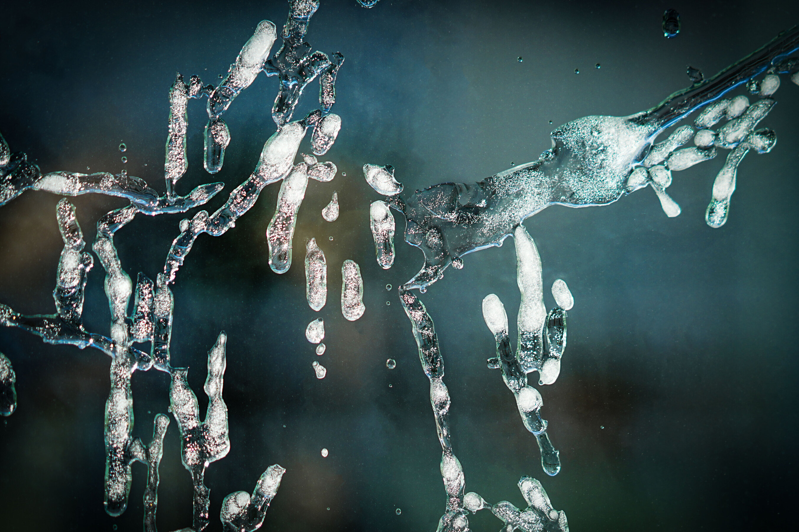 drops of ice on a window