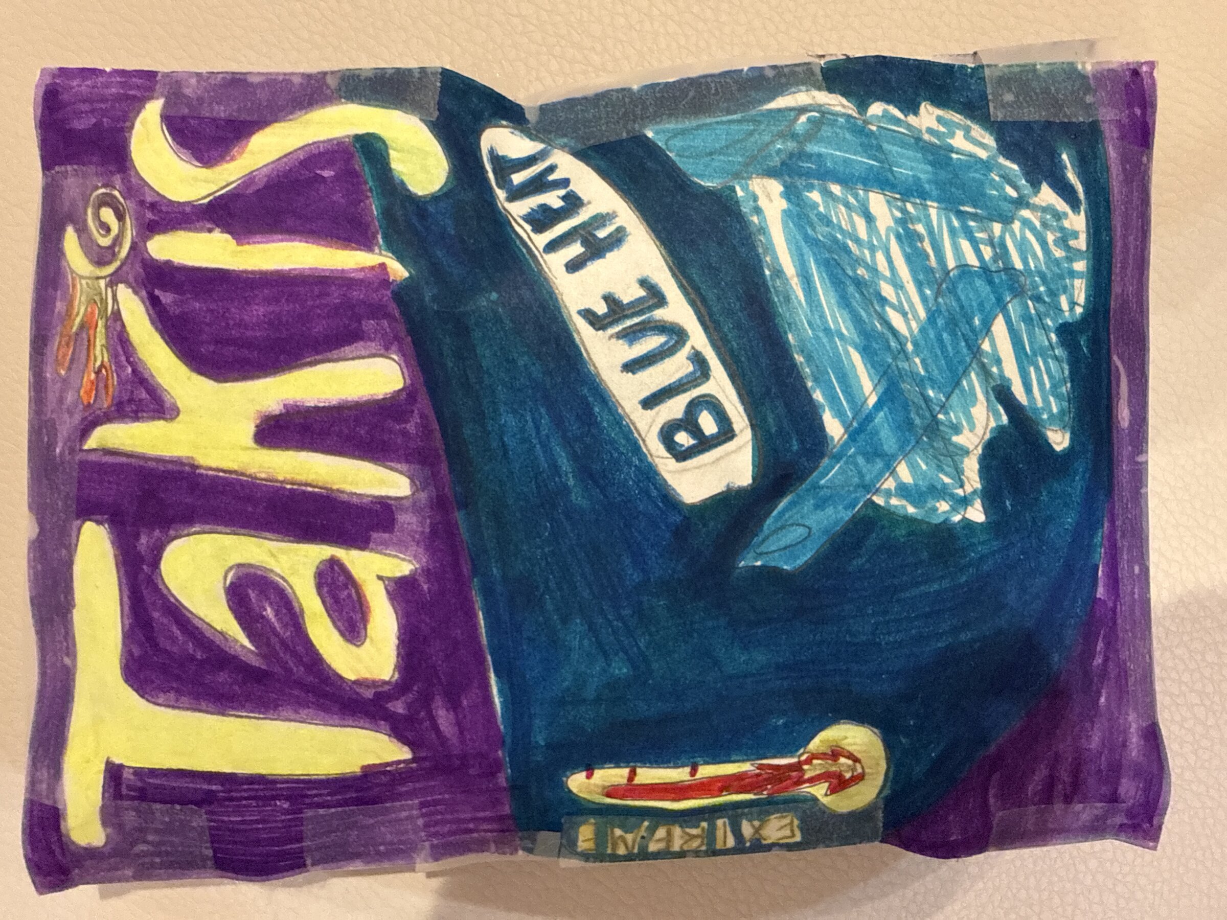 Picture of Ella’s art work-Takis-paper squishy 