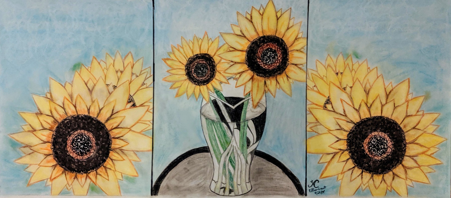 Sunflower Triptych