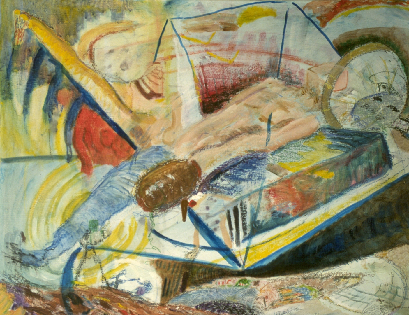 You Are The Ghost in the Machine: The Subconscious Mind, 2002. Acrylic and Oil Pastel on canvas, 48" x 35".