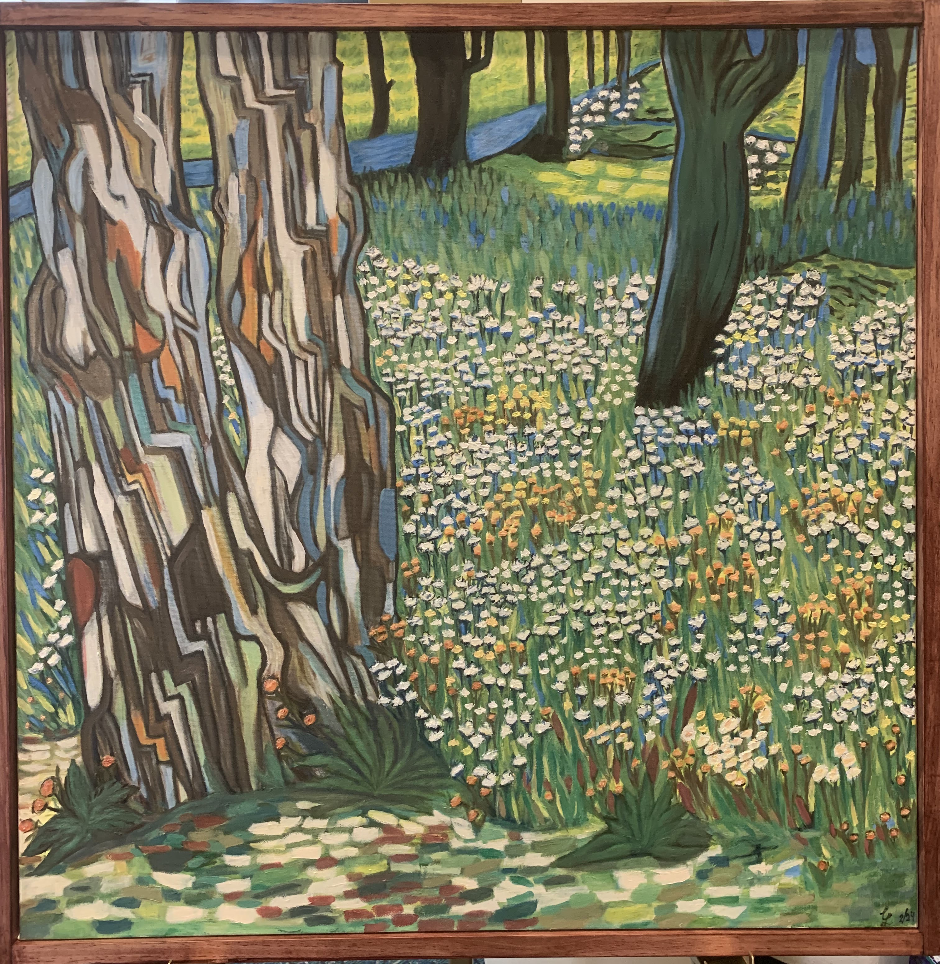 Pine Trees and Dandelions in the Garden of St. Paul Hospital