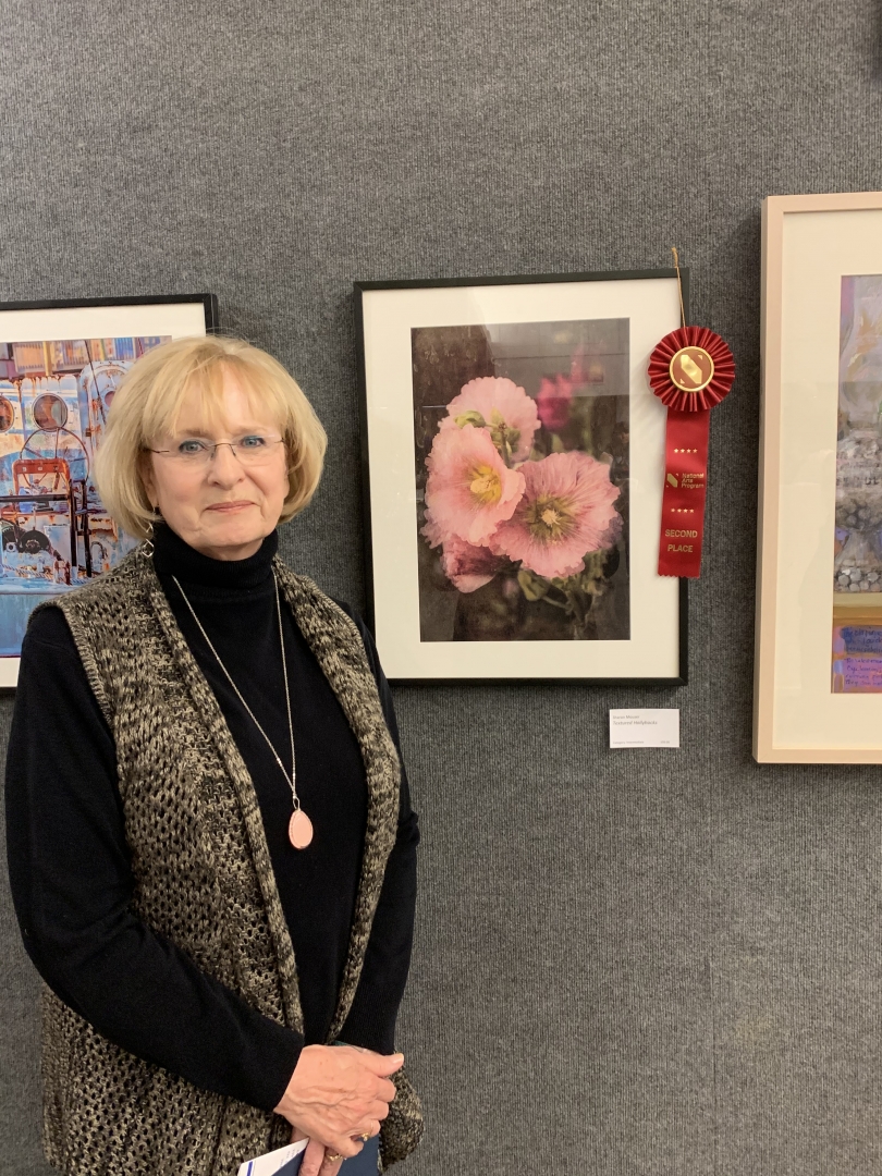 30th Annual Exhibit Textured Hollyhocks