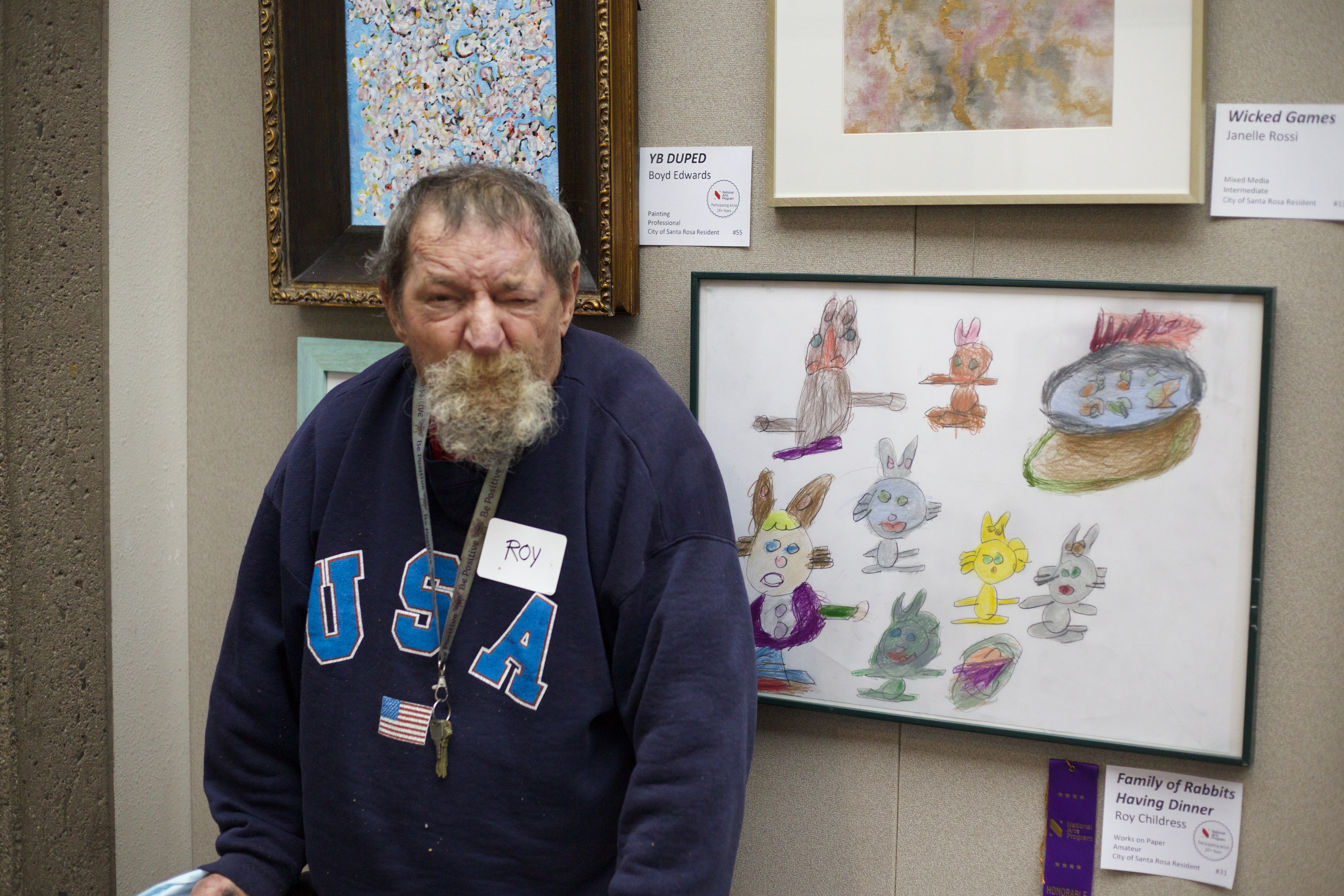 Family of Rabbits Having Dinner