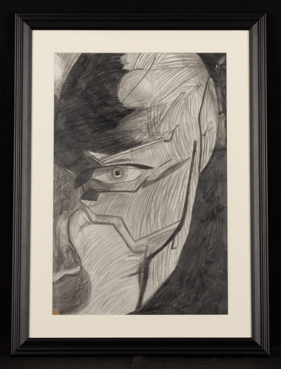 a drawing of half of a persons face done by a teen artist