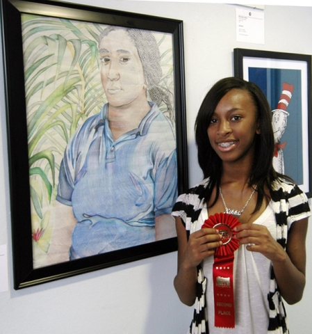 5th Annual Exhibit Girl In Blue Shirt