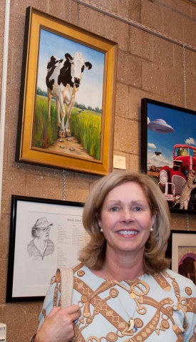4th Annual Exhibit Large Black and White Cow
