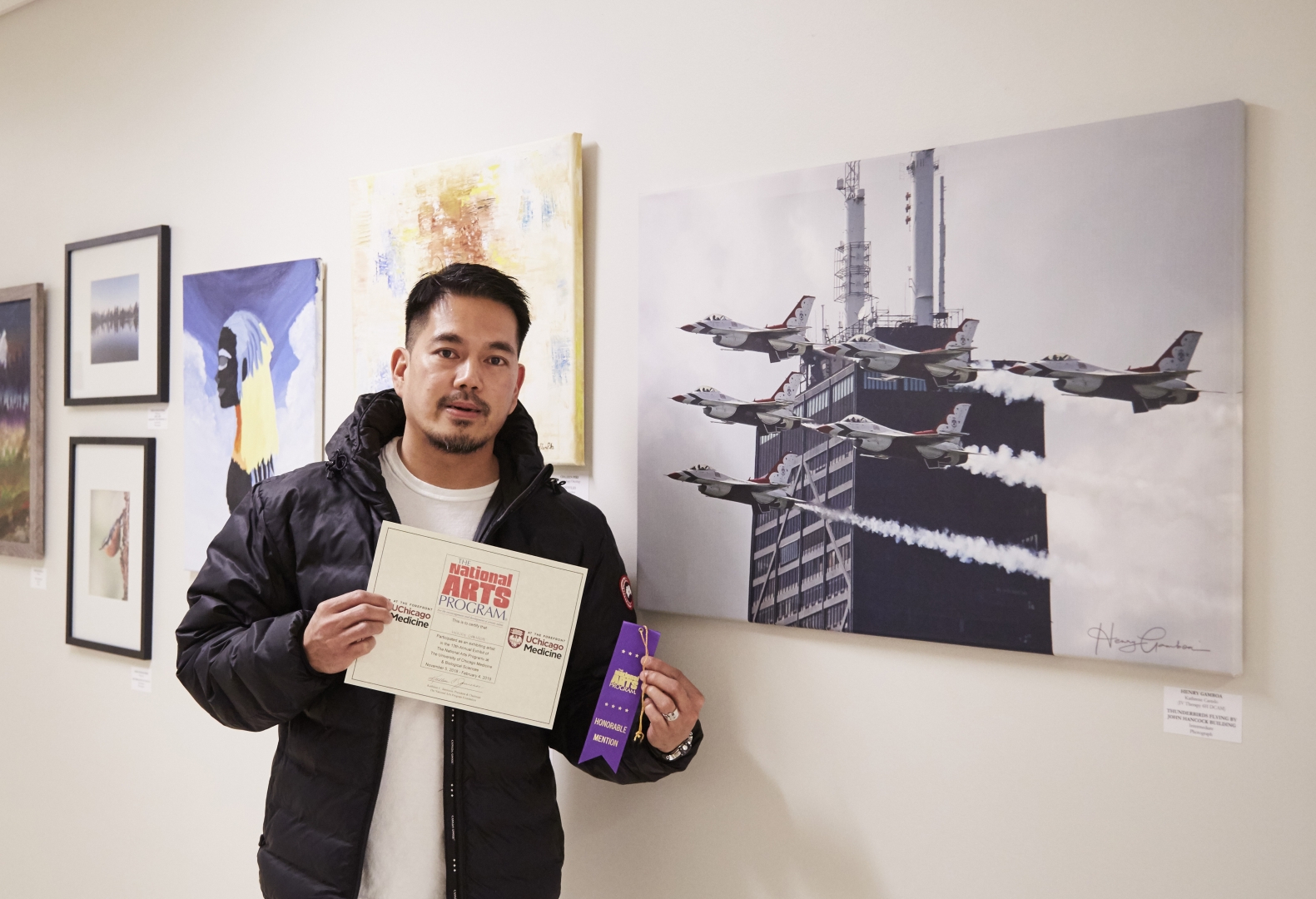 13th Annual Exhibit Thunderbirds Flying by John Hancock Building