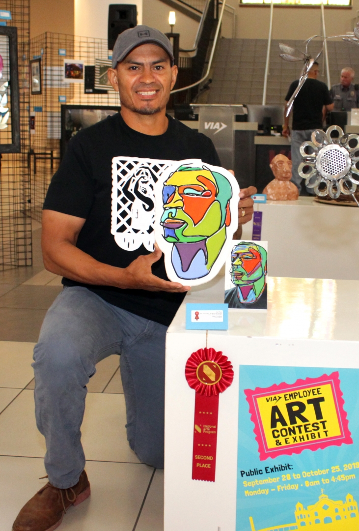 9th Annual Exhibit Art Board Self Portrait