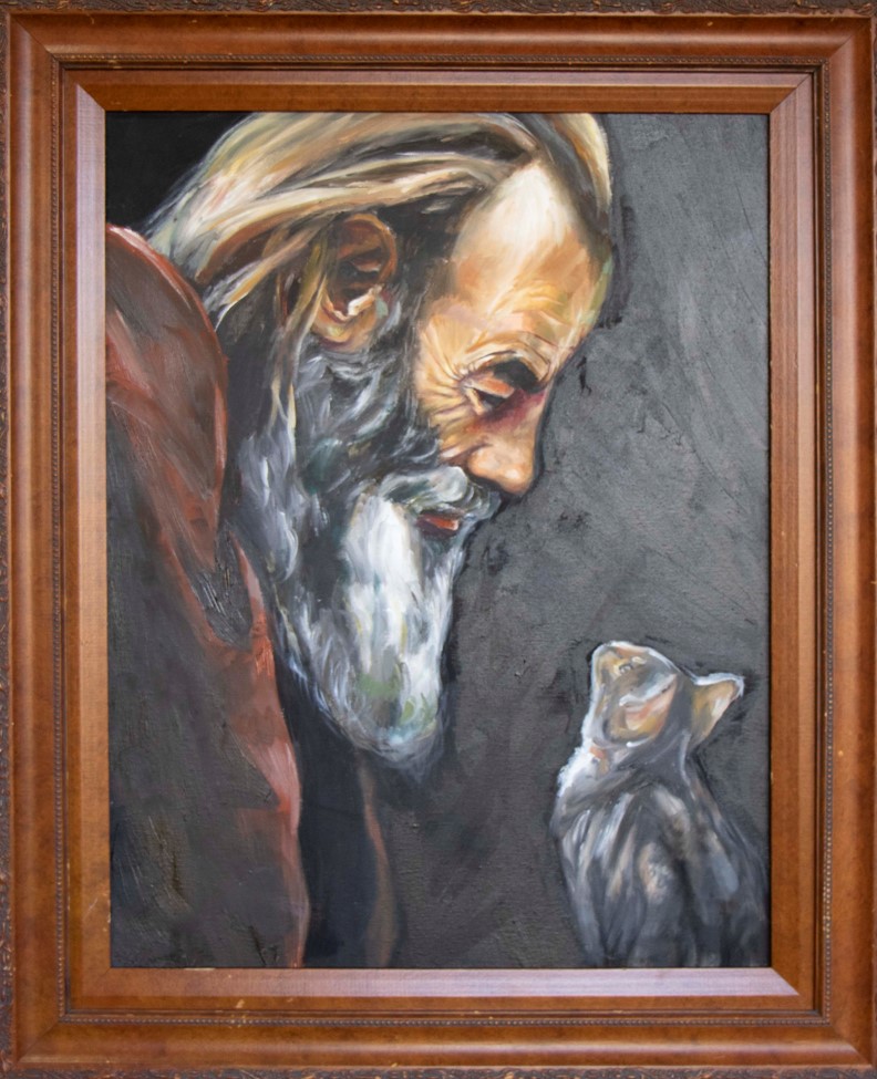 17th Annual Exhibit An Old Man and his Cat