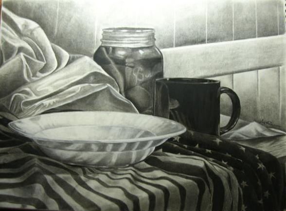 1st Annual Exhibit Still Life with Flag